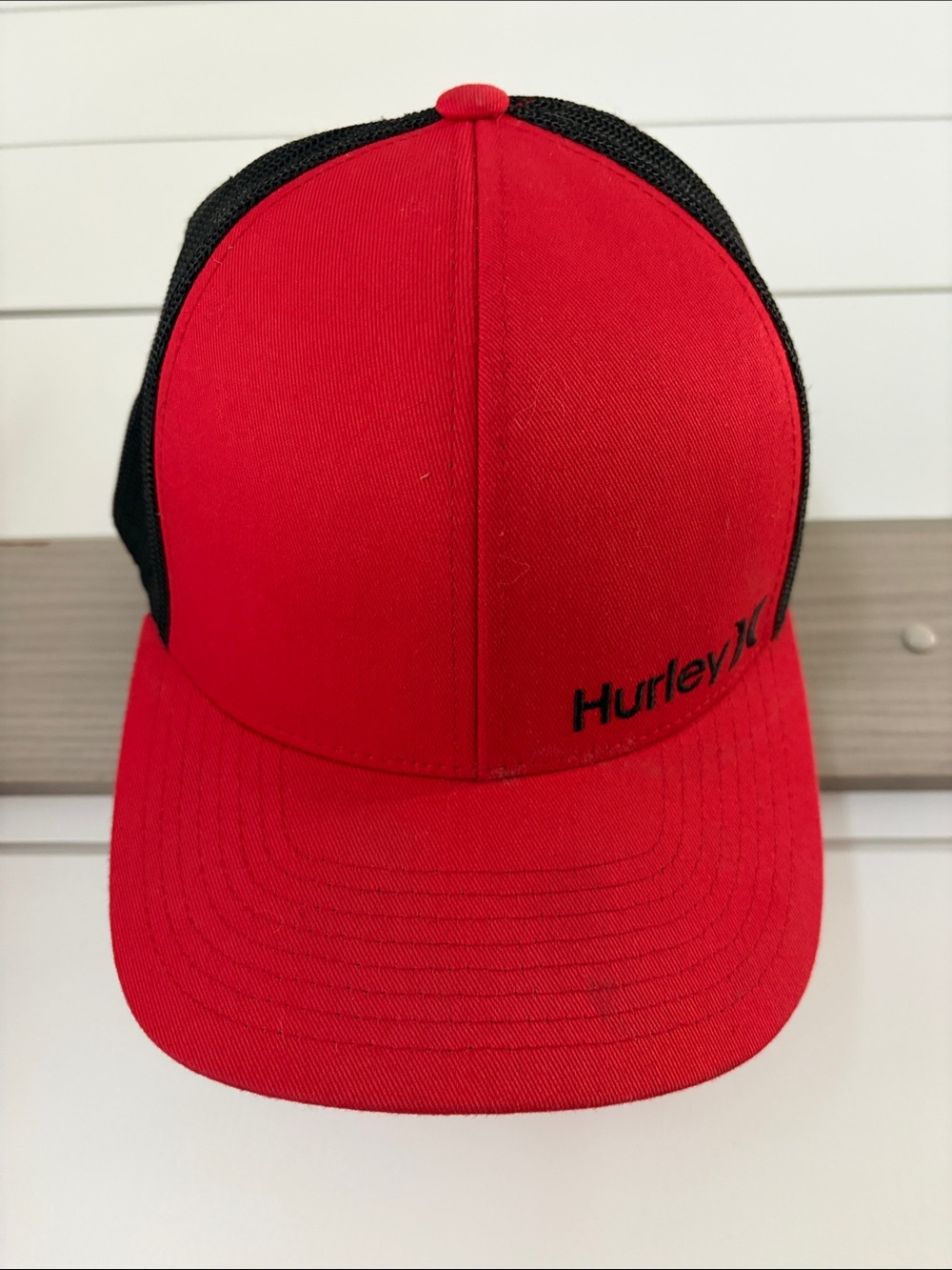 Hurley Red Front with Black Mesh Back Trucker Cap